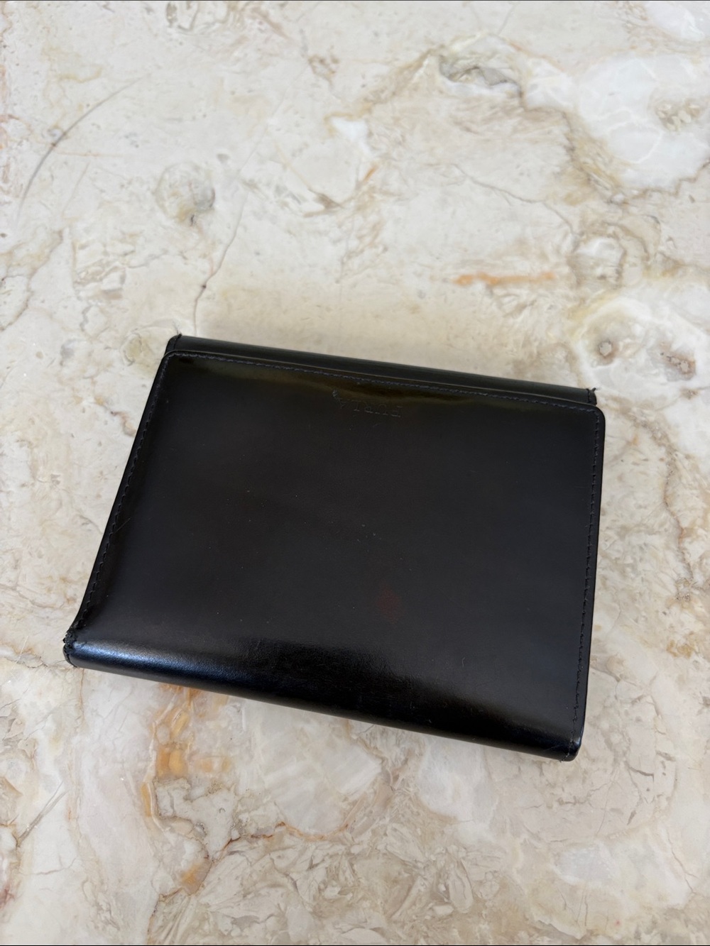 Furla Black Leather Bifold Wallet Silver Logo Made in Italy - Picture 2 of 15